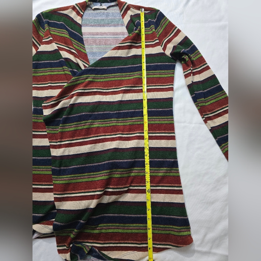 Gilli Striped Elbow Patch Open Drape Cardigan size M/L - Picture 7 of 7